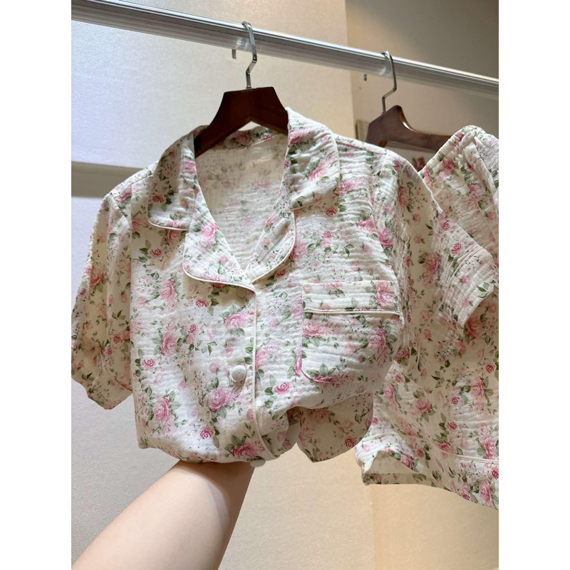 xô muslin-pijama đùi