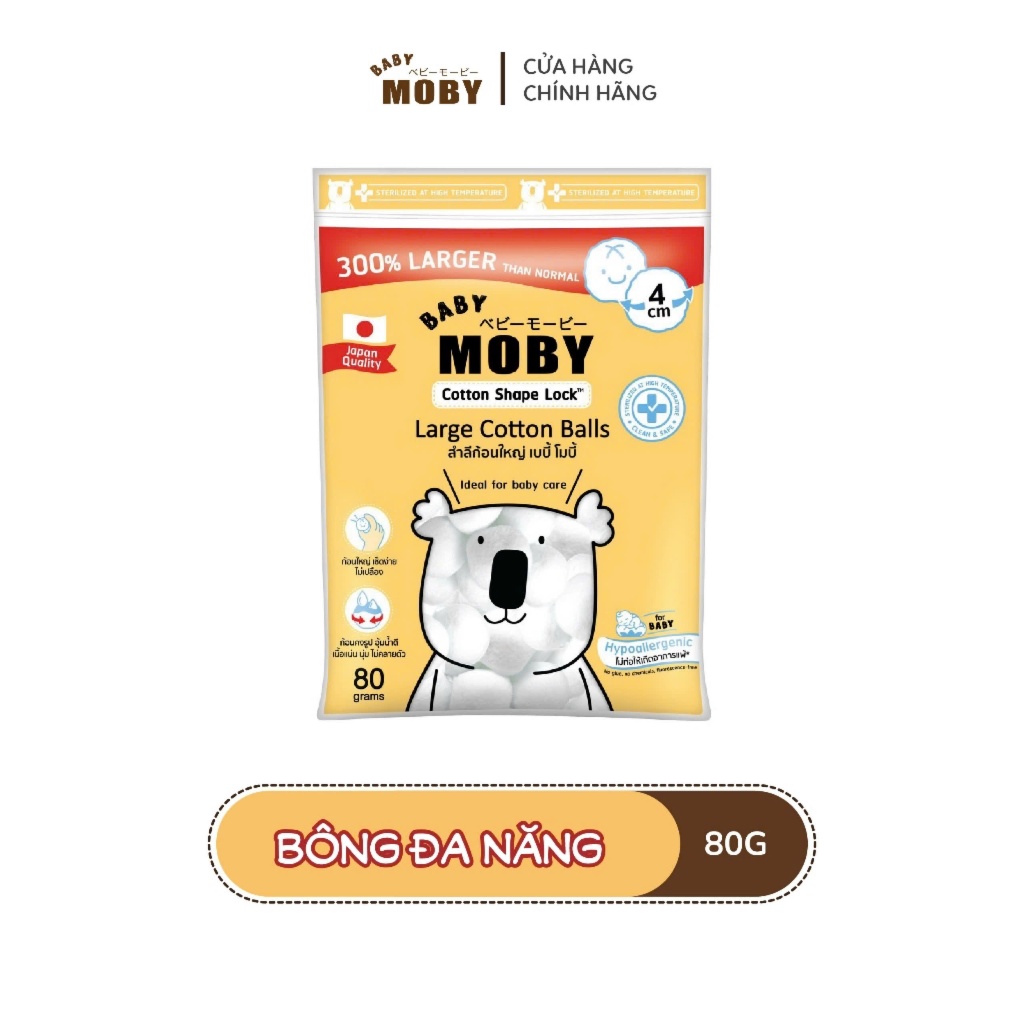 Bông đa năng Baby Moby (Bông viên 80gr)