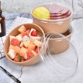  Set 10 tô giấy Kraft có nắp hoặc không kèm nắp 750ml 1000ml 
