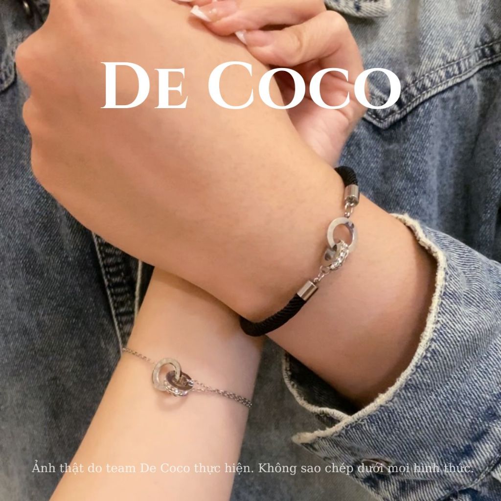 Vòng tay đôi nam nữ DECOCO ACC Eternal hai vòng tròn đan vào nhau ( kèm Túi giấy + Hộp + Thiệp ) | BigBuy360 - bigbuy360.vn