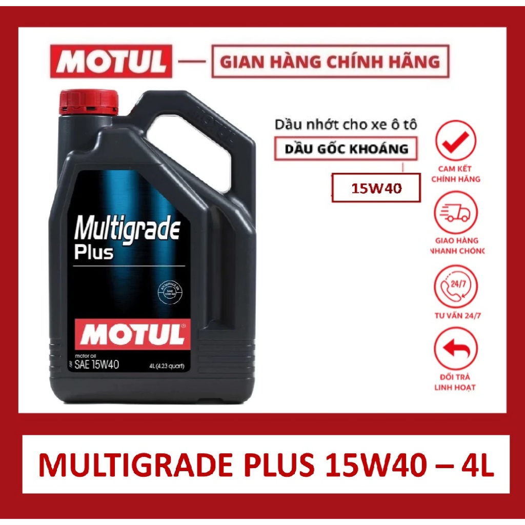 DẦU NHỚT DÀNH CHO XE OTO MÁY XĂNG MOTUL MULTIGRADE PLUS API SP 15W40 4L