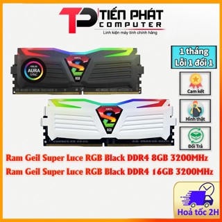   HOT  Ram GEIL SUPER LUCE RGB SYNC 8GB 16GB DDR4 3200MHZ Chính hãng 