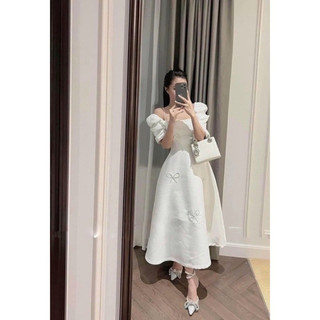 (D310 SHOP TÁO ĐỎ BIGSIZE 50KG ĐẾN 90KG ) đầm đi tiệc đính nơ tapta