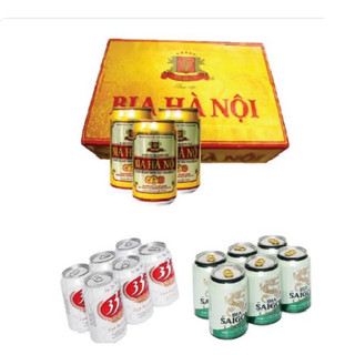 Thùng 24 lon bia sài gòn lager/ bia hà nội / bia 333