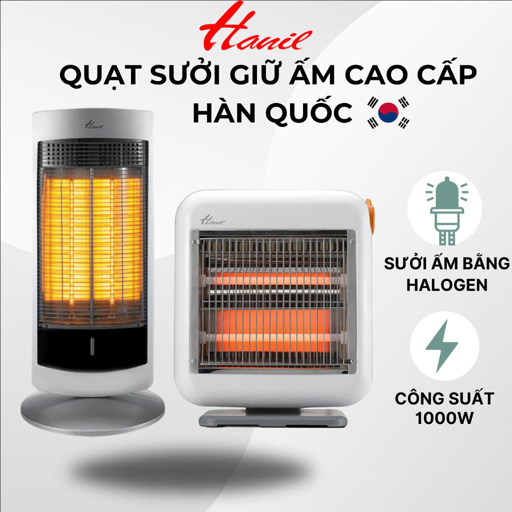 Quạt Sưởi - Máy sưởi cao cấp Hanil sưởi ấm hiệu quả cho mùa đông (600w-1000w)