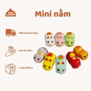 [ Lỗ ngang] Lợn đất heo đất ống heo tiết kiệm decor mini - Heo mini nằm - Bát Tràng