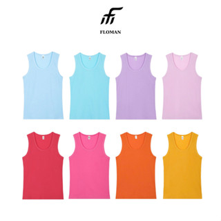 (21 Màu) Áo ba lỗ nam nữ thun gân co giãn Floman màu mới, áo tank top form chuẩn tôn dáng