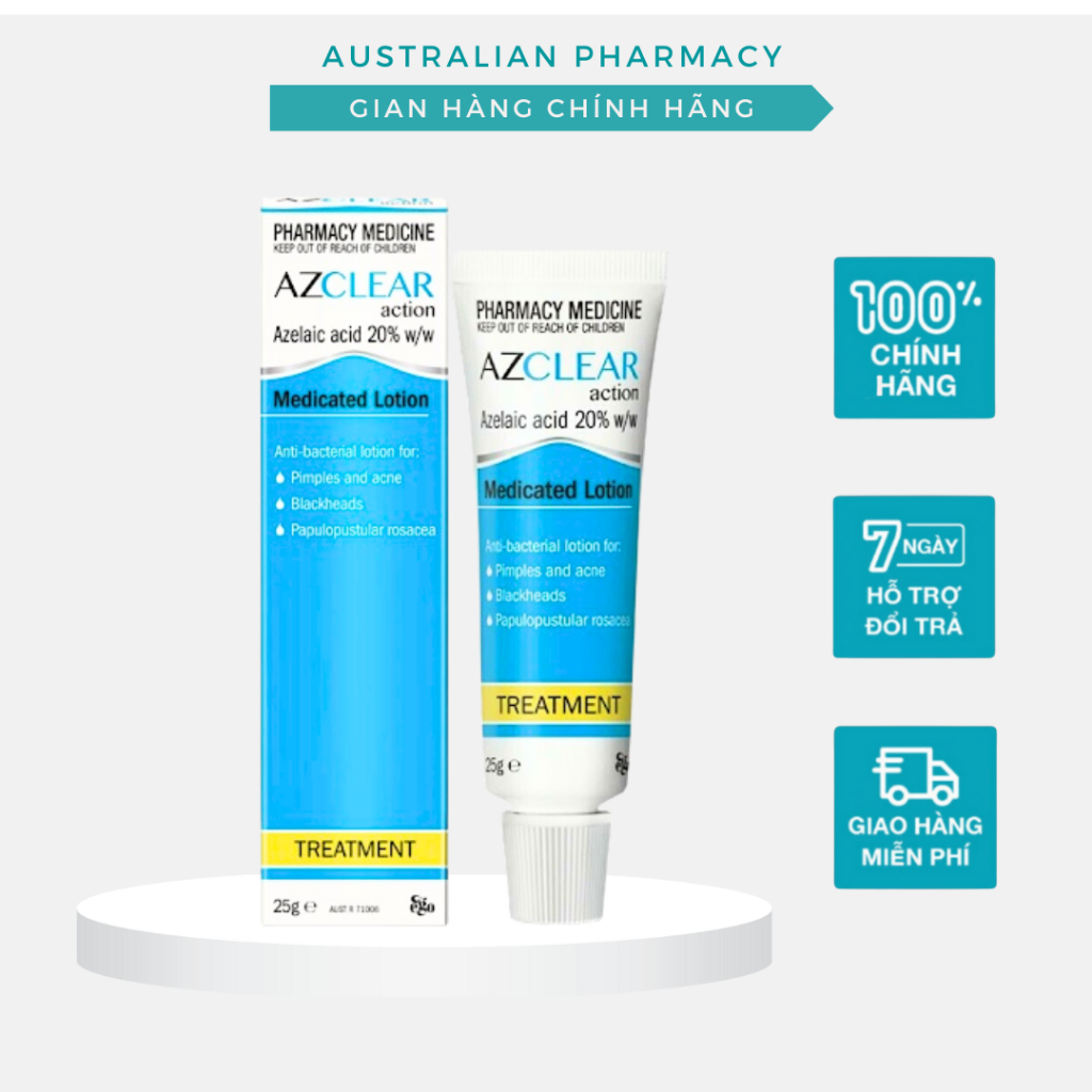 Azclear Action Kem Bôi Đa Năng Với Azelaic Acid 20% Hỗ Trợ Giảm Mụn Mờ Thâm
