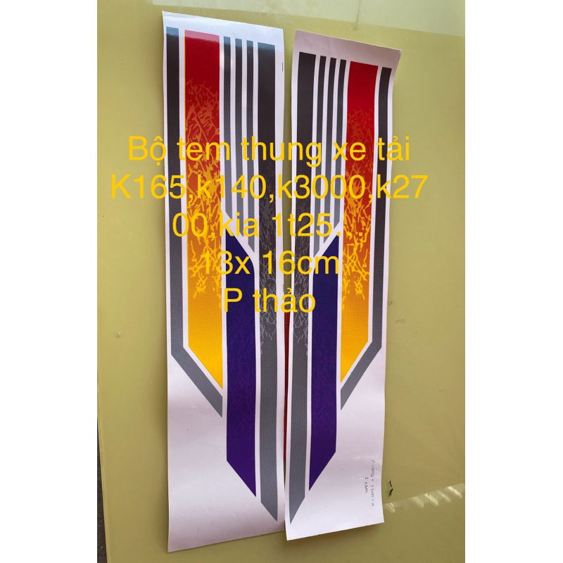 tem thùng xe tải kia k165,k140,k3000,k2700,kia1t25,kia1t4 bộ 2 bên