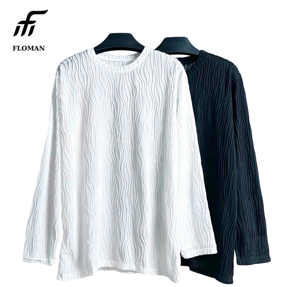 Áo thun tay dài FLOMAN  unisex sọc xoắn form áo suông - AFL26
