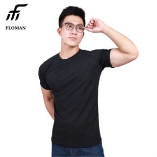 Áo thun body Floman phối tay sọc gân đũa chất thun lạnh cao cấp