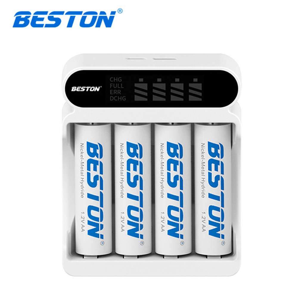 Dock Sạc Pin Đa Năng AA Và AAA C9023L Chính Hãng Beston. Kết Nối Micro USB Và Cả Type C