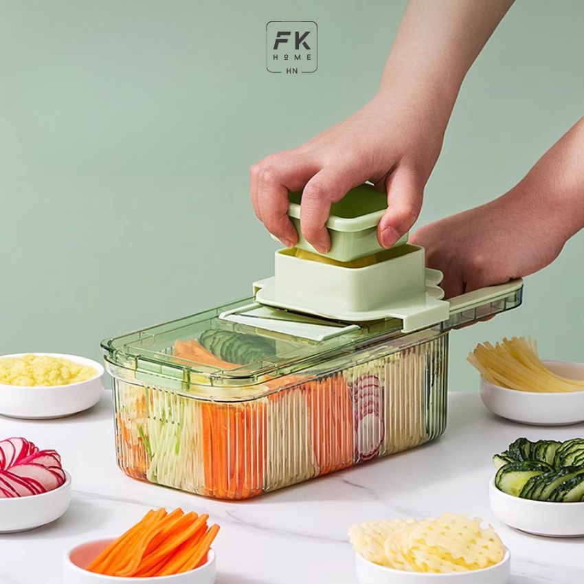 Bộ nạo sợi rau củ đa năng FEEKA 6 lưỡi dao, đồ bào rau củ đa năng cao cấp nhỏ gọn