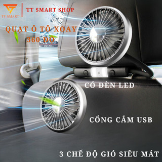  Quạt Ô Tô USB Quạt 2 Đầu Xoay 360° gắn ghế phụ xe ô tô - TT Smart 