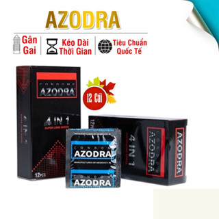Bao Cao Su Gai AZODRA 4In1 (Hộp 12c) -GÂY TÊ GIÚP CUỘC YÊU KHÔNG CÓ ĐIỂM DỪNG - HÀNG CHÍNH HÃNG