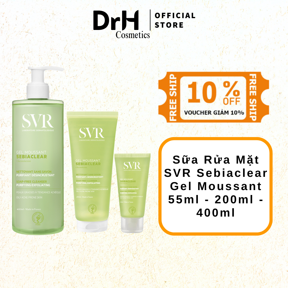Sữa Rửa Mặt SVR Sebiaclear Gel Moussant 55ml - 200ml - 400ml