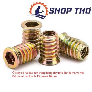 Ốc cấy ren, bulong mũ dẹt M6
