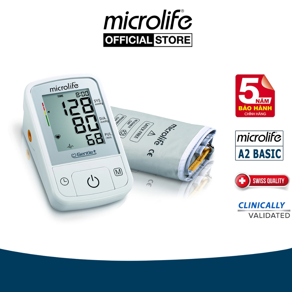 MÁY ĐO HUYẾT ÁP BẮP TAY MICROLIFE BP A2 BASIC - BẢO HÀNH 5 NĂM