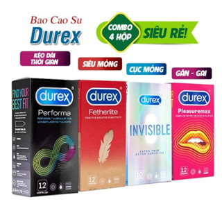 Bao cao su Durex Performa Kéo Dài, Fertherlite Siêu Mỏng, Pleasuremax Gân Gai, iNViSiBLE Ôm Sát - 46 cái