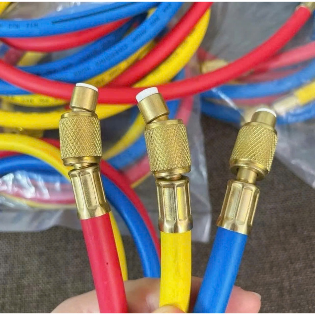 Dây nạp ga điều hòa dài 170cm, 3 màu, dây sạc ga R134, R22, R410 máy lạnh chuyên dụng.