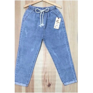 Quần Jeans Baggy Nữ Lưng Thun Dây Rút JBG612