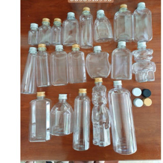 Set 20 Chai Nhựa Từ 50ml Đến 1000ml Nắp Nhôm Bạc, Nhôm Vàng