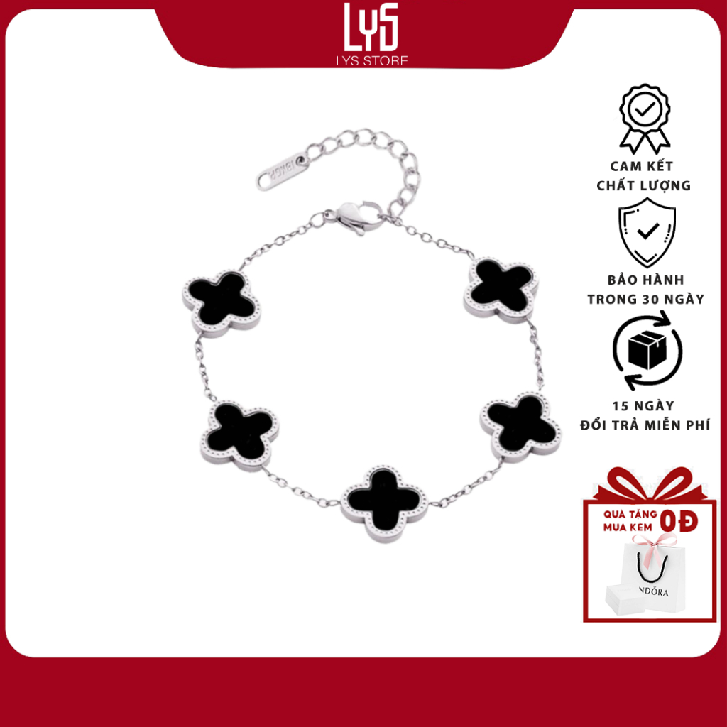Vòng tay nữ Lys Five Four Leaf Clovers 2026 - Fullbox hộp PAN đầy đủ phụ kiện PAN
