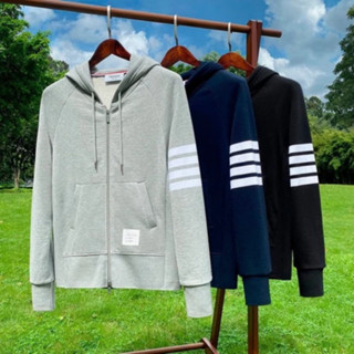 Áo Khoác Hoodie phối 4 sọc Siêu Đẹp Nỉ Bông Dáng Rộng Nam Nữ Áo Hoodie kẻ sọc trắng 2025 mặc đồ đôi - T1S P3