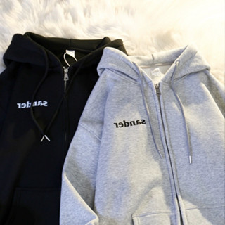 Áo khoác nỉ mũ trùm 2 lớp logo SANDER mã mới chất nỉ lót bông unisex nam nữ