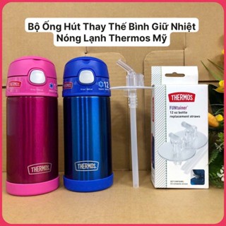 ❤️ Sale Nghỉ Bán  Bộ Ống Hút bình giữ nhiệt nóng lạnh Thermos Funtainer F401 F410 nhập Mỹ Xịn Bill 