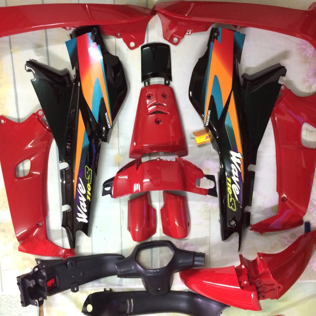 Bộ dàn áo  WAVE alpha 110 - Wave thái - ZX -wave 1 bóng - màu ĐỎ SƯỜN ĐEN