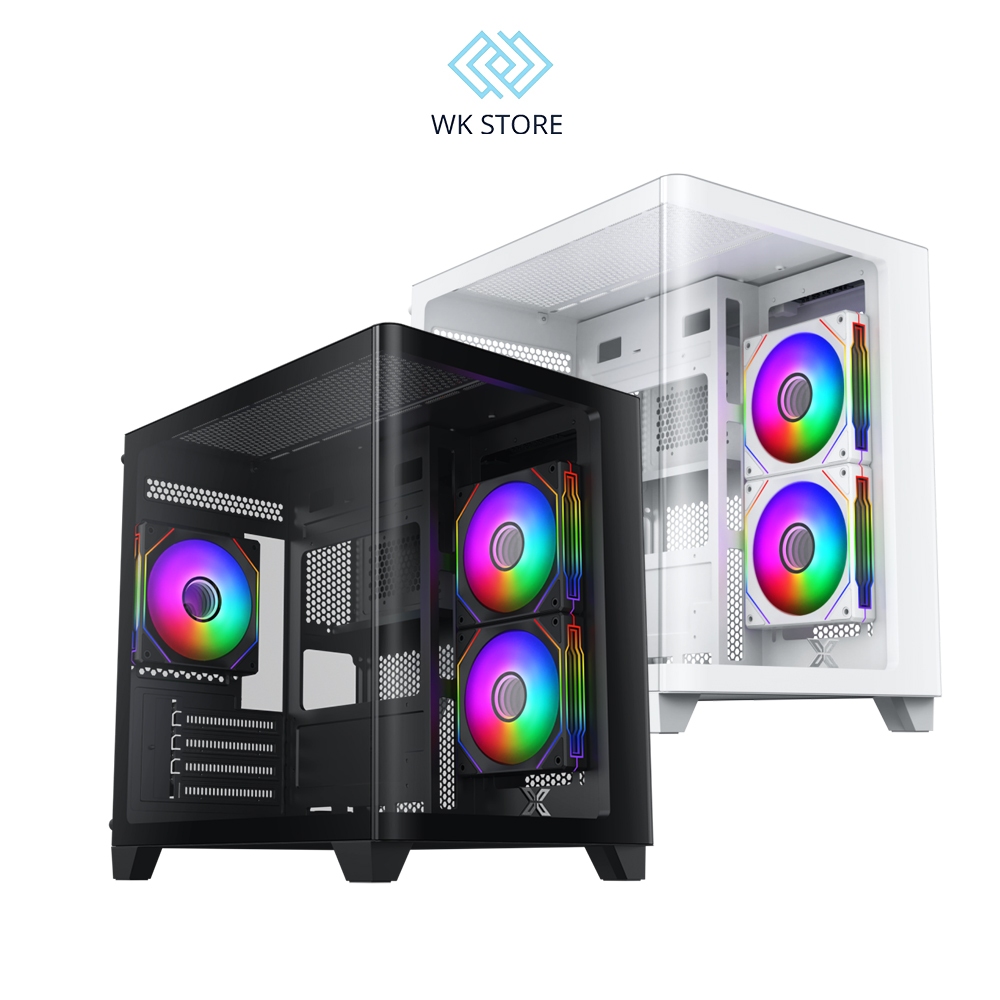 Vỏ case XIGMATEK PANO M NANO 3GF ĐEN / TRẮNG - GAMING M-ATX, KÈM 03 FAN XIGMATEK G20F