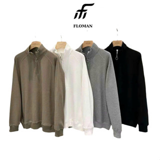 Áo tay dài FLOMAN raplag cổ lọ chất cotton tổ ong thoáng khí, thời trang thu đông