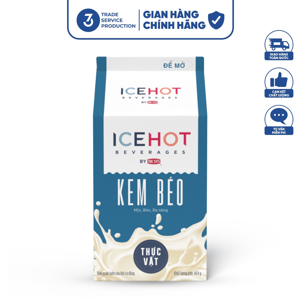 Kem Béo Thực Vật ICEHOT - Rich Lùn (454g) - ÁP DỤNG GIAO HỎA TỐC