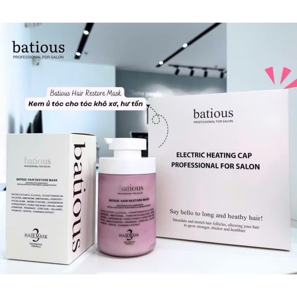 Kem Hấp Ủ Tóc Batious Kiềm Dầu, Phục Hồi Tóc Khơ Xơ Hư Tổn, Dưỡng Tóc Chắc Khỏe Mềm Mượt