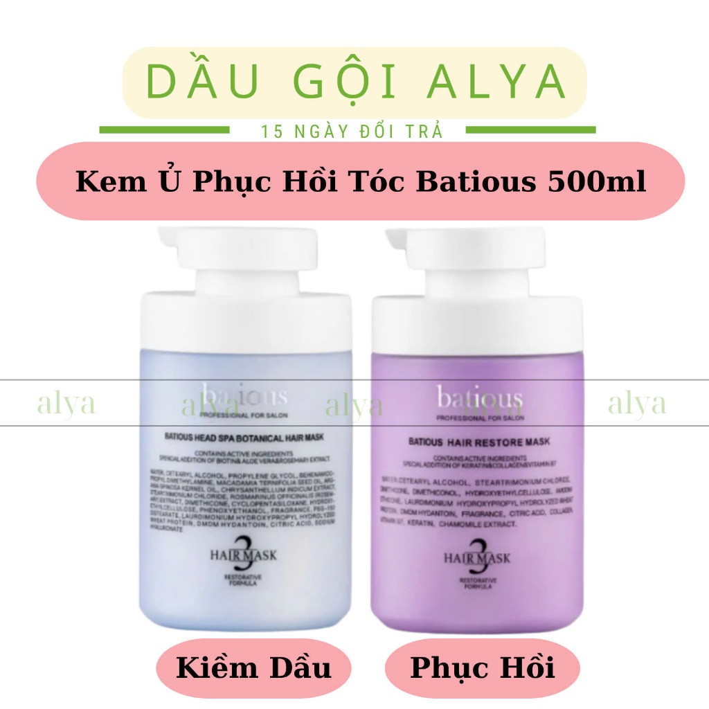 Kem Hấp Ủ Tóc Batious Kiềm Dầu, Phục Hồi Tóc Khơ Xơ Hư Tổn, Dưỡng Tóc Chắc Khỏe Mềm Mượt