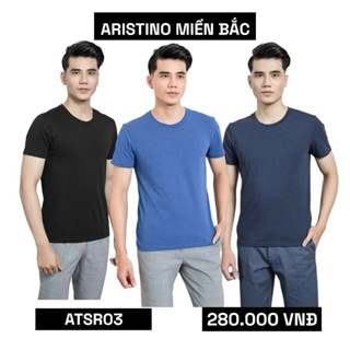 Áo thun nam ARISTINO ATSR03 cổ tròn dáng ôm tôn dáng khoẻ khoắn cho người mặc, chất liệu vải mềm mịn thân thiện với da