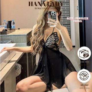 Váy Ngủ Ren Sexy - Đầm Ngủ Voan Hình Bướm Xuyên Thấu Xẻ Tà Khiêu Gợi Quyến Rũ VN555