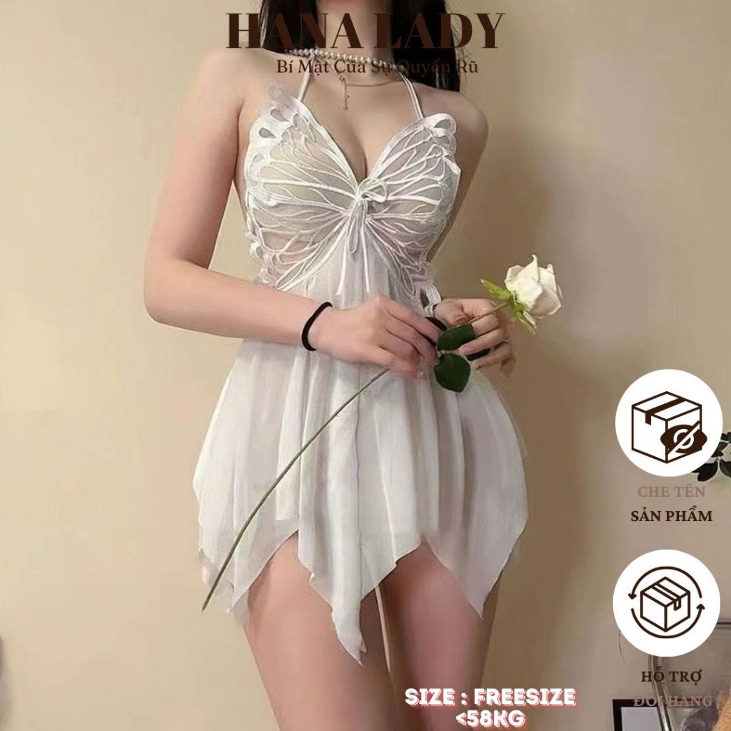 Váy Ngủ Ren - Đầm Ngủ Voan Xuyên Thấu Xẻ Tà - Hana Lady VN555 | BigBuy360 - bigbuy360.vn