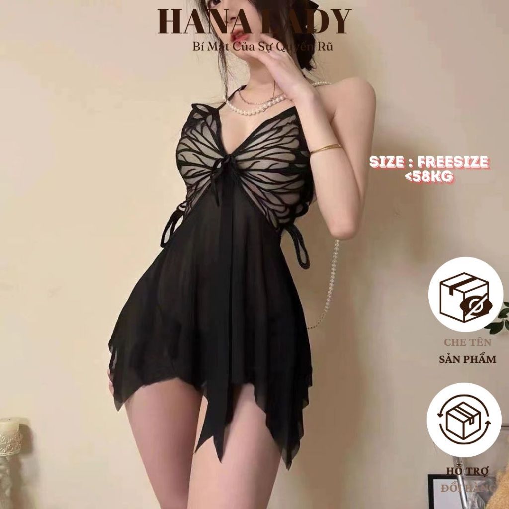Váy Ngủ Ren - Đầm Ngủ Voan Xuyên Thấu Xẻ Tà - Hana Lady VN555 | BigBuy360 - bigbuy360.vn