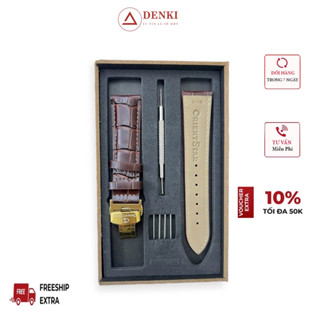 Dây đồng hồ da bò khóa bấm logo Orient Star CHÍNH HÃNG [ CÓ HỘP]