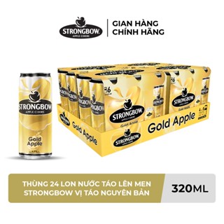 ĐỘ CỒN 4.5% - HỎA TỐC HCM - Thùng 24 lon nước táo lên men Strongbow Vị Táo Nguyên bản 320ml/lon