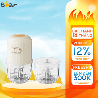 Máy xay ăn dặm cho bé 0.3L Bear SJJ-F02M1 đa năng, 2 cối, xay thịt, cá, trái cây nhuyễn, BH 18 tháng