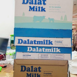 Thùng Sữa tươi tiệt trùng Dalat milk ít đường, không đường túi 220ml, hộp 110ml, 180ml