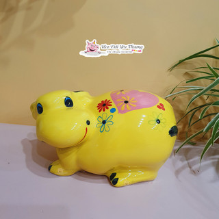 Ống tiết kiệm trâu đất ngộ nghĩnh gốm sứ size 1 lợn đất, trang trí nhà cửa, quà lưu niệm đồ chơi cho bé