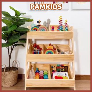 Kệ Để Đồ Chơi Cho Bé PAMKIDS Kệ Để Đồ Chơi Đa Năng Chất Liệu Gỗ Thông Phủ Lớp Sơn Bóng Chống Ẩm Mốc