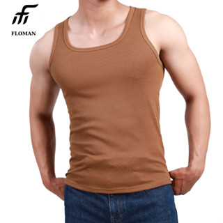 Áo ba lỗ nam FLOMAN nặng động thấm hút mồ hôi cổ vuông mới chất gân tăm lạnh mát