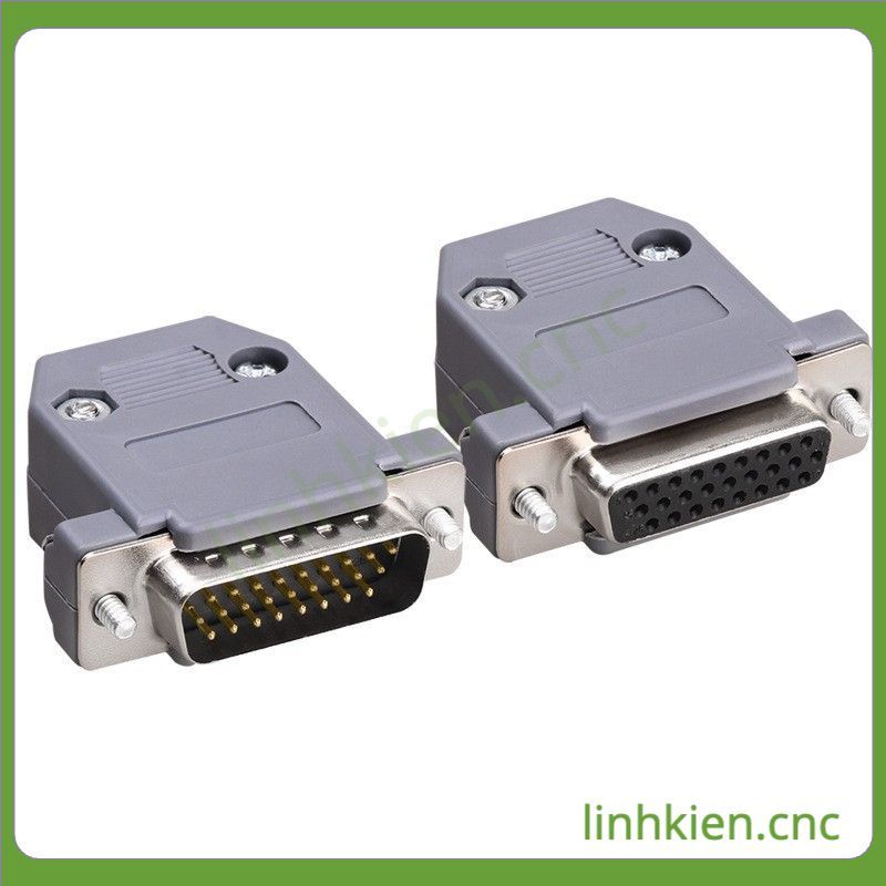 Đầu hàn COM DB26 Đực Cái, vỏ ốp Kim loại, ốp Nhựa, cáp nối chéo Riser cho máy CNC PLC công nghiệp