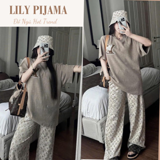 Set đồ nữ Lily phong cách streetwear siu hot, đồ bộ nữ áo thun form rộng mix quần ống rộng mặc nhà và đi dạo HCOM3333