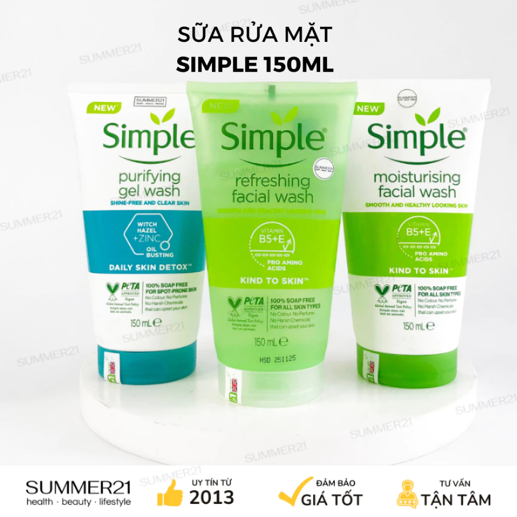 Sữa Rửa Mặt Dịu Nhẹ Simple 150ml